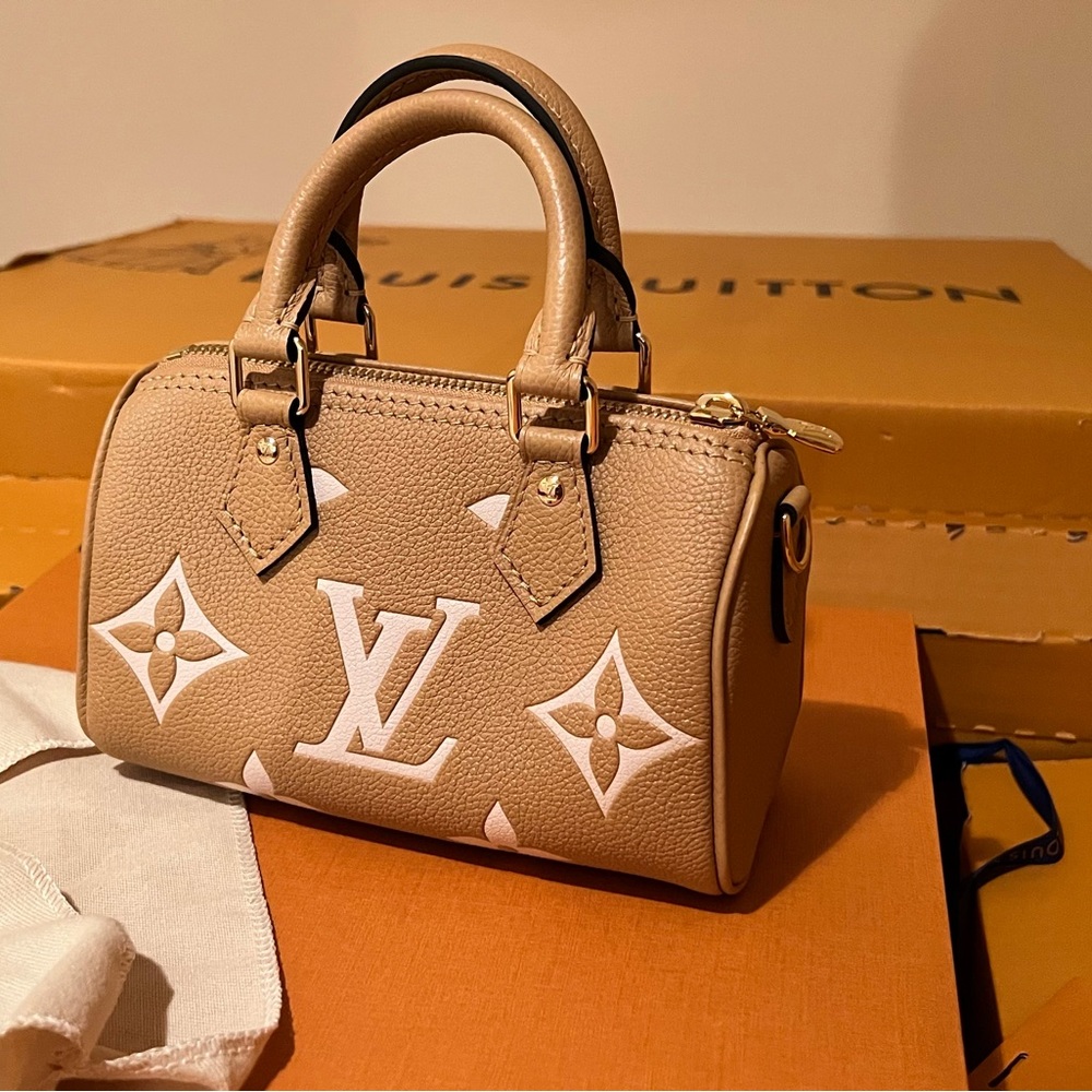 Louis Vuitton - Speedy Nano - empreinte bicolor carmel & beige
